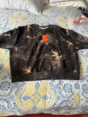 YoungLA Black and Brown Tie-Dye Crewneck Sweatshirt